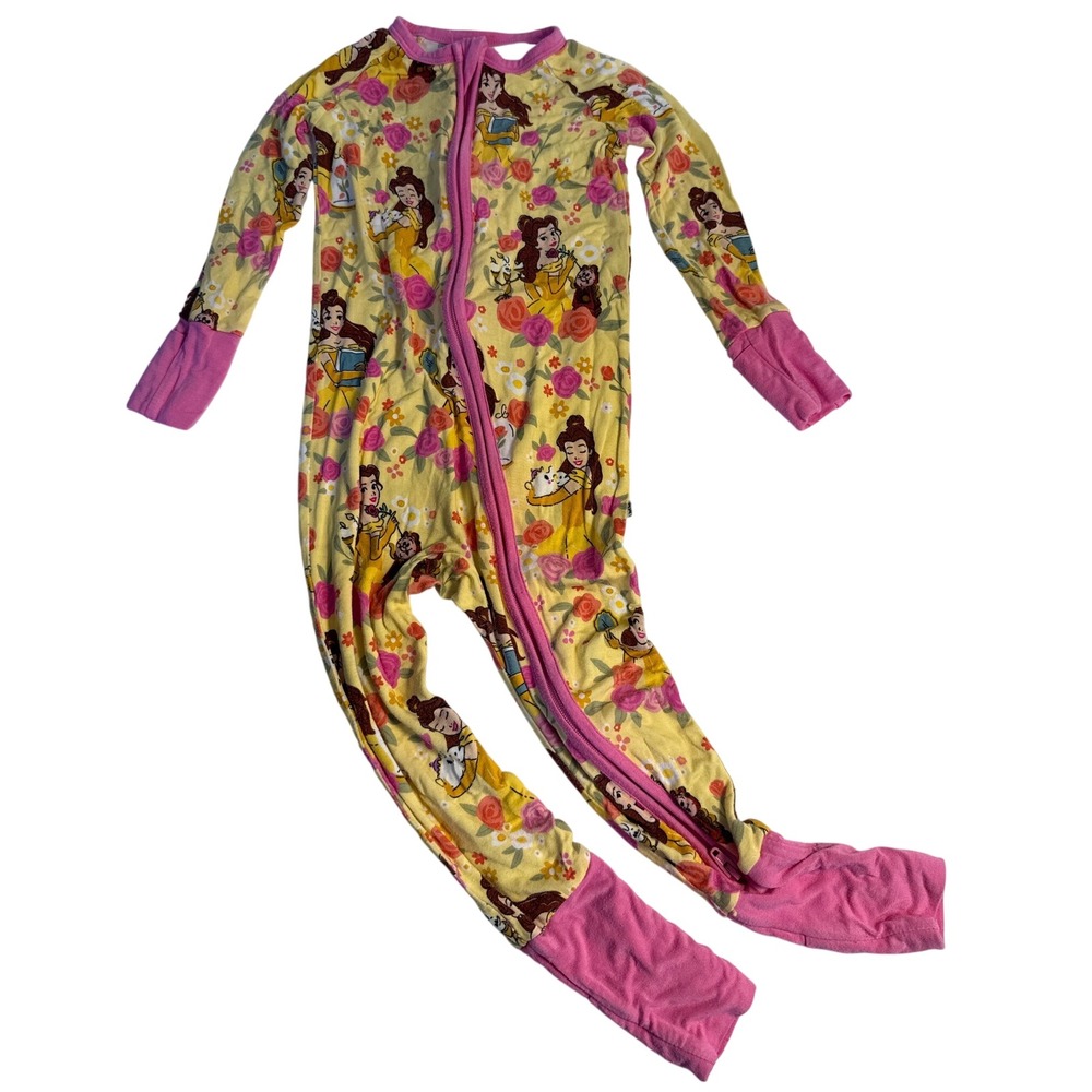 Little Sleepies Disney Princess Belle Bamboo Zippy Sleeper Pajamas 12-18 month